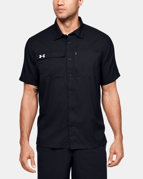Men's UA Motivator Coach's Button Up Shirt, Black, pdpMainDesktop image number 0